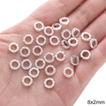 Silver alloy 8x2mm hammered spacer beads for DIY jewelry making on palm view - Flat Round Disc / 20 Pieces/Pack (8x2mm) / Silver