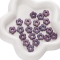 Violette Glasperlen in Blumenform mit Marmortextur für DIY Schmuck und Halsketten - 1 Stück/Packung (Durchmesser 16mm, Loch 4.5mm) / Lila