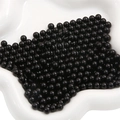 Polished black ABS pearls without holes for DIY crafts and makeup box filler - Black