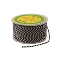 Cordino in nylon intrecciato tricolore da 2,5 mm nero, bianco e oro su bobina trasparente - Nero & Bianco