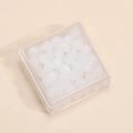 Translucent milky white glass seed beads for DIY jewelry making in clear storage box - 4mm (1mm Hole, 10g/Pack, Approx. 100 Pieces) / Oiled Jade White