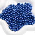Bulk deep blue round ABS imitation pearls with metallic finish in white display tray - Deep Blue
