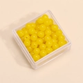 Bright yellow glass seed beads in a clear box for DIY jewelry making and crafts - 4mm (1mm Hole, 10g/Pack, Approx. 100 Pieces) / Oiled Yellow Jade