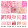 Pink DIY jewelry making kit in 10-grid storage box with beads, sequins and faux pearls - 10-Compartment Pack / Pink Series