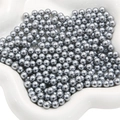 Bulk silver grey ABS imitation pearl beads with glossy finish for DIY jewelry crafting - Silver Gray