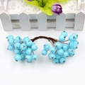 Ramo de bayas azules artificiales escarchadas para coronas DIY y decoraciones artesanales - Juego de 20 Piezas / Azul claro