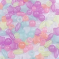 Assorted macaron colored acrylic beads in star and heart shapes for DIY jewelry making - Diameter approx. 9mm, Height approx. 6mm, Hole approx. 3.5/4mm / Random Mixed Styles & Colors (Approx. 100 pcs/Pack)