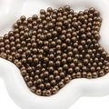 Bulk ABS round non-perforated beads in bronze color with a metallic pearl finish - Coffee