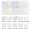 DIY jewelry kit with mixed beads in a 10-grid plastic box including sequins and glass beads - 10-Grid Bead Material Kit / White