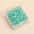 Perline di vetro verde chiaro traslucido per gioielli fai da te in una scatola di plastica - 4mm (Foro da 1mm, 10g/Confezione, Circa 100 Pezzi) / Blu Verde Oliato