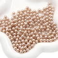 Macaron pink ABS round imitation pearls for DIY jewelry craft and box filling - Light Coffee
