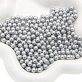DIY craft silver ABS round pearls without holes for makeup organizer box filler - Matte Silver