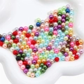 Mix of colorful ABS faux pearls in pink and blue for DIY craft and makeup box filler - Random Mixed Colors