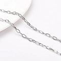 Polished silver stainless steel cross link chain for DIY jewelry making - 0.8 Triangle Wire Chain 3.2x6.5mm / 1 Meter/Pack