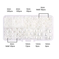 DIY jewelry kit with white faux pearls in 10-grid plastic storage box for handmade crafts - 10 Grids White Faux Pearl Assortment
