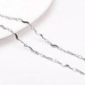 Silver wavy flat link stainless steel chain for DIY jewelry making and necklaces - S-Shaped Chain (Approx. 2.7mm Wide) / 1 Meter/Pack