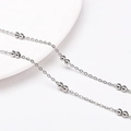 Polished silver stainless steel bead chain for DIY jewelry making and necklace crafts - Flat Cross Double Bead Chain (Approx. 1.5mm Wide) / 1 Meter/Pack