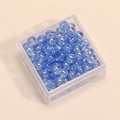 Perline di vetro blu reale per gioielli fai-da-te in scatola trasparente quadrata - 4mm (Foro da 1mm, 10g/Confezione, Circa 100 Pezzi) / Blu Reale Brillante Oliato