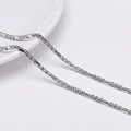 Cadena minimalista de acero inoxidable plateado con eslabones cilíndricos para joyería DIY - Cadena de Eslabones Perla Cuadrada (FLB075) / 1 Metro/Paquete