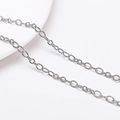 DIY polished stainless steel oval link chain for minimalist necklaces and bracelets - 0.8 Segmented O-Chain (Approx. 4mm Wide) / 1 Meter/Pack