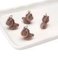Bruine gevlokte pony bedeltjes voor DIY sleutelhangers en sieraden maken accessoires - Pony Stijl (BFB44)