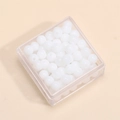 Perline di vetro bianche lucide in contenitore quadrato trasparente per gioielli fai-da-te - 4mm (Foro da 1mm, 10g/Confezione, Circa 100 Pezzi) / Bianco Porcellana Solido