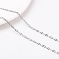 Diamond-cut silver stainless steel oval link chain for DIY necklace and bracelet - 0.5 Radial Pattern Cross Chain (2.1x4.5mm) / 1 Meter/Pack