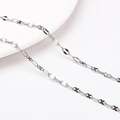 Polished silver stainless steel bow-shaped chain for DIY jewelry making and crafts - Lip Link Eight Chain (Approx. 2.9mm Wide) / 1 Meter/Pack