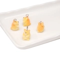 Kawaii gele gevlokte dierenhanger met zilveren ring voor doe-het-zelf knutselaccessoires - Hamster Stijl (BFB44)