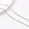 Silver stainless steel twisted wave chain with textured decorative discs for DIY jewelry - 0.4 Side Pressed Heart Chain (Approx. 1.3mm Wide) / 1 Meter/Pack