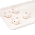 Set van 4 schattige witte olifantshangers met roze hartjes voor DIY-sieraden en meer - Olifanten Stijl (BFB44)