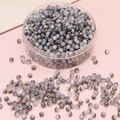 DIY 4mm glass seed beads in translucent grey with iridescent coating for jewelry making - 4mm 10g/Pack / White