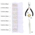 Silver open jump rings kit with jewelry pliers and tweezers for DIY jewelry making - Jump Rings Kit With Tools / Silver