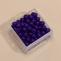 Perle tonde in vetro viola scuro finitura lucida per gioielli fai da te in scatola - 4mm (Foro da 1mm, 10g/Confezione, Circa 100 Pezzi) / Blu Reale Porcellana Solido