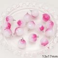 Ciondolo a pesca in vetro sfumato rosa e bianco con gancio argento, 13x17mm - Pesca (Perno Argento) / 2 Pezzi/Confezione (13x17mm) / Rosa