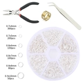 DIY jewelry making kit with silver jump rings in 6 sizes and professional plier tools - 1 Set / Silver Jump Rings Tool Combo Kit