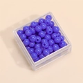 Perline di vetro rotonde viola in scatola di plastica per creazione gioielli fai-da-te - 4mm (Foro da 1mm, 10g/Confezione, Circa 100 Pezzi) / Perla Rotonda Blu Solido