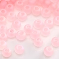Barbie pink frosted glass seed beads for DIY jewelry making and handmade crafts - Light Pink Frosted Flat Bead (#03) / 3mm (10g/Pack, approx 220 Pieces) / Light Pink