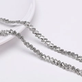 Zickzack-Edelstahlkette in Silber als Zubehör für die DIY-Schmuckherstellung - 6 mm Trapezförmig Geprägte Kette
