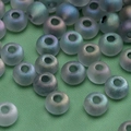 Frosted AB iridescent glass round beads with light blue and purple finish for DIY jewelry - 3mm / Round Beads (#04) / 10g/Pack (Approx. 220 pcs) / Iridescent Light Purple