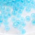 Hellblaue mattierte Glasperlen mit Mittelloch für die DIY Schmuckherstellung - Stil #01 3mm Mattierte Runde Perlen (10g/Pack)