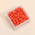 Perline di vetro arancioni per gioielli fai-da-te in una scatola quadrata trasparente - 4mm (Foro da 1mm, 10g/Confezione, Circa 100 Pezzi) / Arancio Porcellana Solido