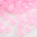 Matte pink iridescent glass beads for DIY jewelry making handmade necklaces and bracelets - Pink Matte Bead With Hole (#05)