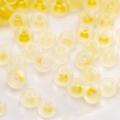 2-4mm matte white glass seed beads with yellow core for DIY handmade jewelry crafts - Frosted Cream Yellow Core Flower Stamen Style (#01) / 3mm / 10克装 (约220颗)