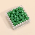 Perline di vetro verde lucido in scatola trasparente per gioielli fai da te - 4mm (Foro da 1mm, 10g/Confezione, Circa 100 Pezzi) / Verde Porcellana Solido
