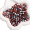 Matte resin cat eye round beads in gradient colors for DIY jewelry making and bracelets - 8mm / Red Black Iridescent Matte