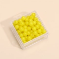 Vivaci perline di vetro gialle per gioielli fai-da-te in scatola di plastica chiara - 4mm (Foro da 1mm, 10g/Confezione, Circa 100 Pezzi) / Giallo Limone Solido