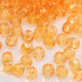Translucent orange glass seed beads with center hole for DIY handmade jewelry crafts - Orange Translucent Marble Texture Beads (#09)