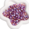 8/10mm matte resin beads with purple pink gradient cat eye effect for DIY jewelry - Purple Iridescent Matte