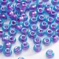 Violette und blaue schillernde Glasperlen für DIY-Schmuckherstellung und Bastelbedarf - Irisierend Blau-Lila